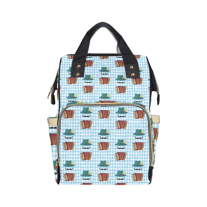 Accordion Mustache Pattern Print Design 01 Diaper Bag Backpack