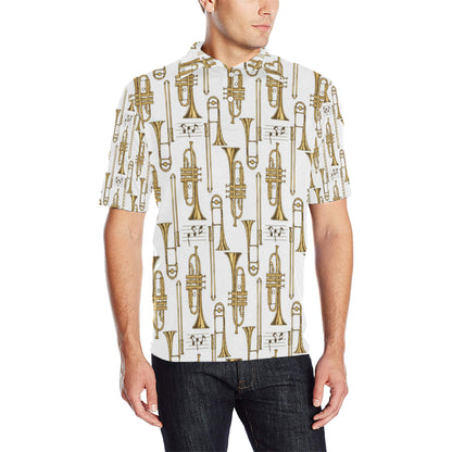 Trombone Pattern Print Design 04 Men Polo Shirt