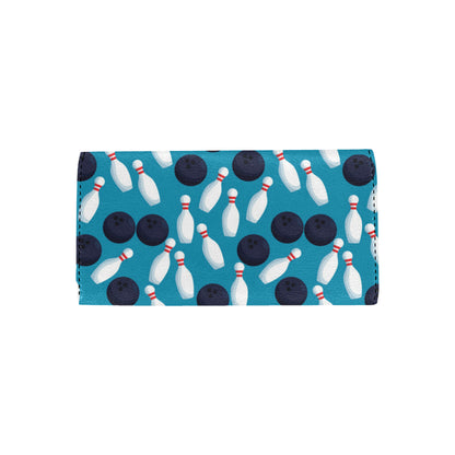 Bowling Pin Pattern Print Design 010 Women's Trifold Wallet