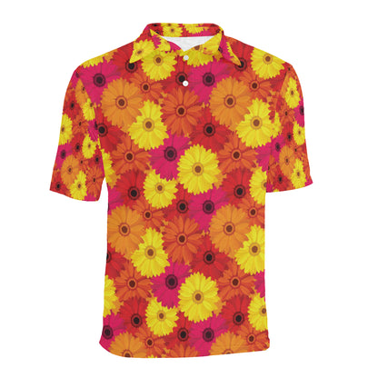 Gerberas Pattern Print Design GB05 Men Polo Shirt
