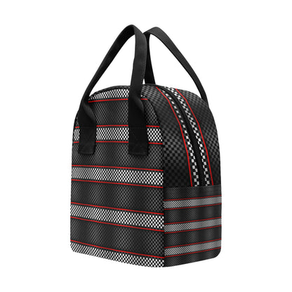 Checkered Flag Red Line Style Insulated Lunch Bag