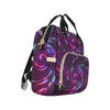 Vortex Twist Swirl Purple Neon Print Diaper Bag Backpack