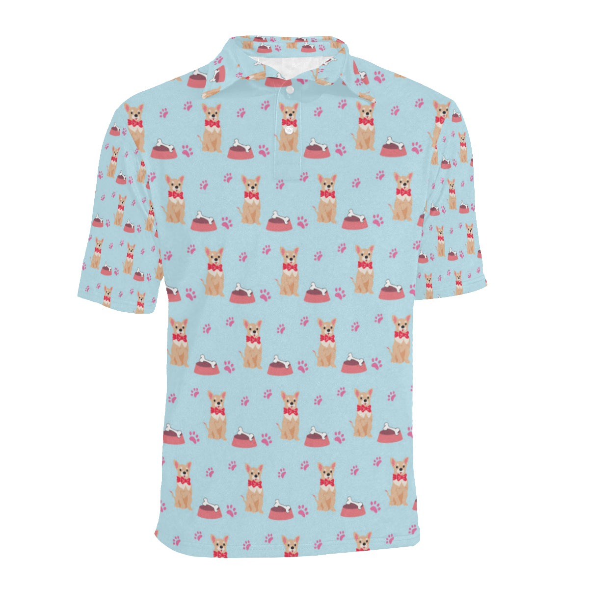 Chihuahua Pattern Print Design 05 Men Polo Shirt