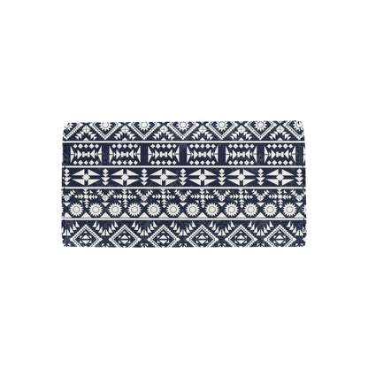 Blue White Tribal Aztec Women's Trifold Wallet