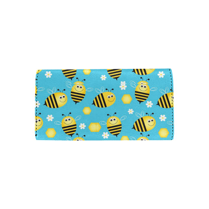 Bee Pattern Print Design BEE06 Women's Trifold Wallet