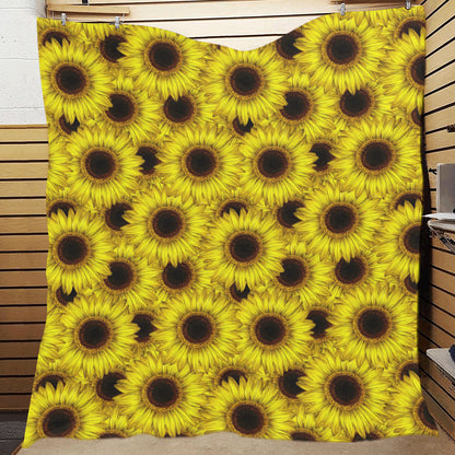 Sunflower Pattern Print Design SF011 Premium Quilt