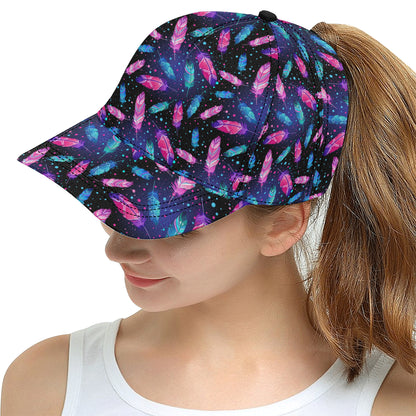 Feather Colorful Boho Design Print Snapback Cap