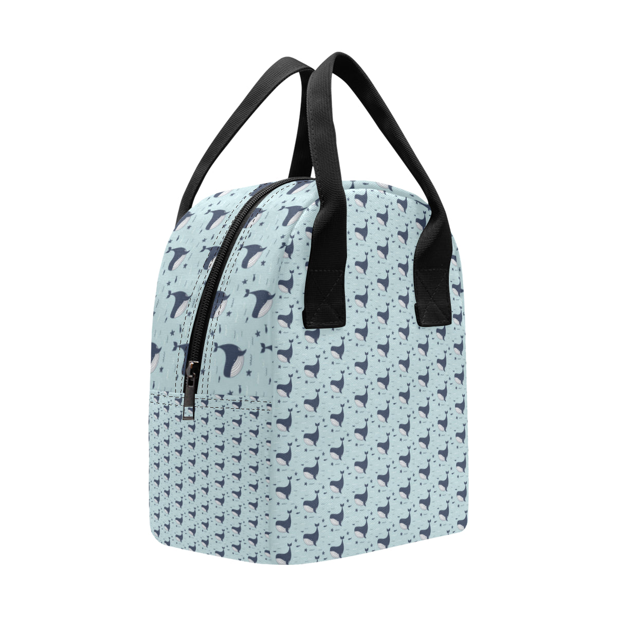Whale Cute Design Themed Print Insulated Lunch Bag