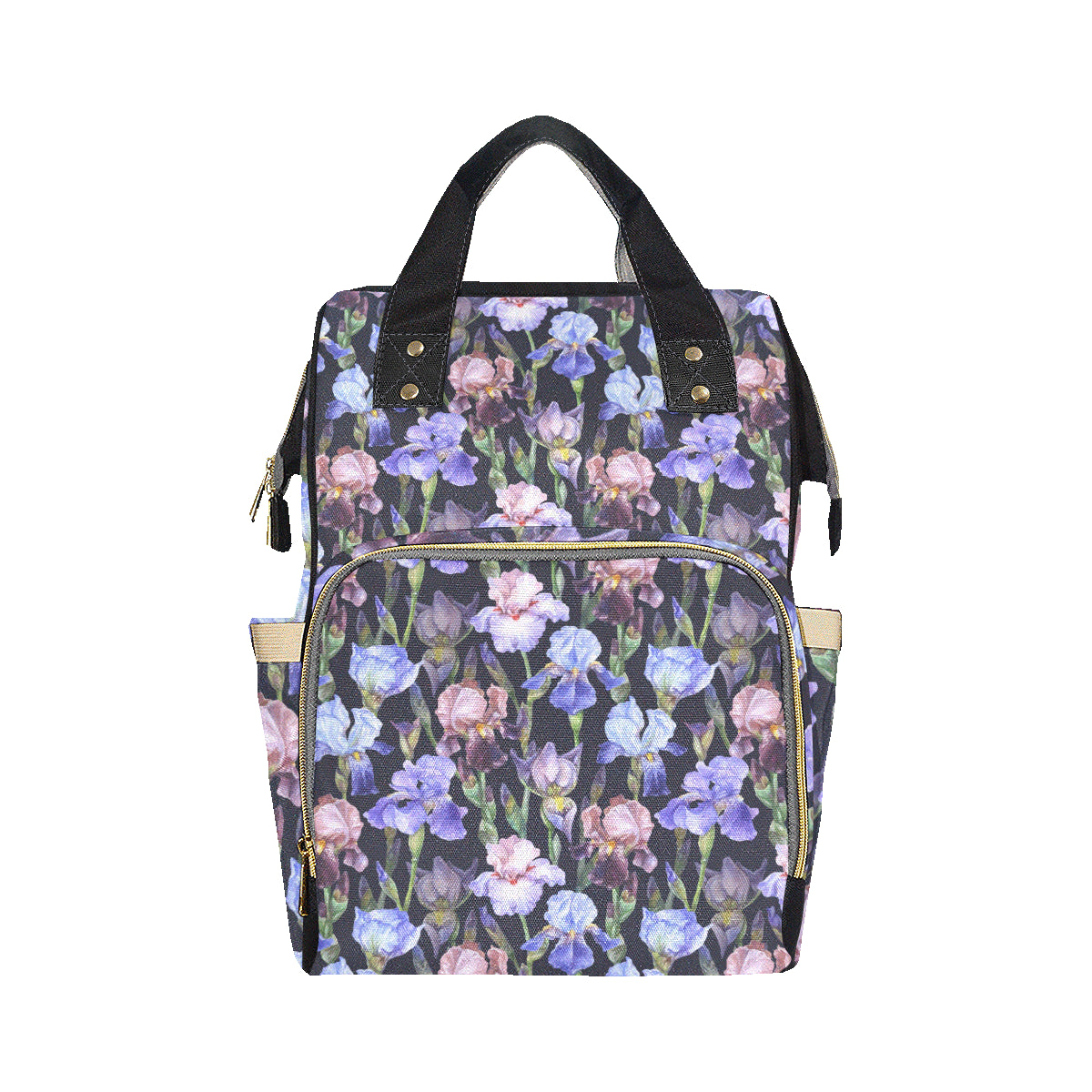 Iris Pattern Print Design IR04 Diaper Bag Backpack