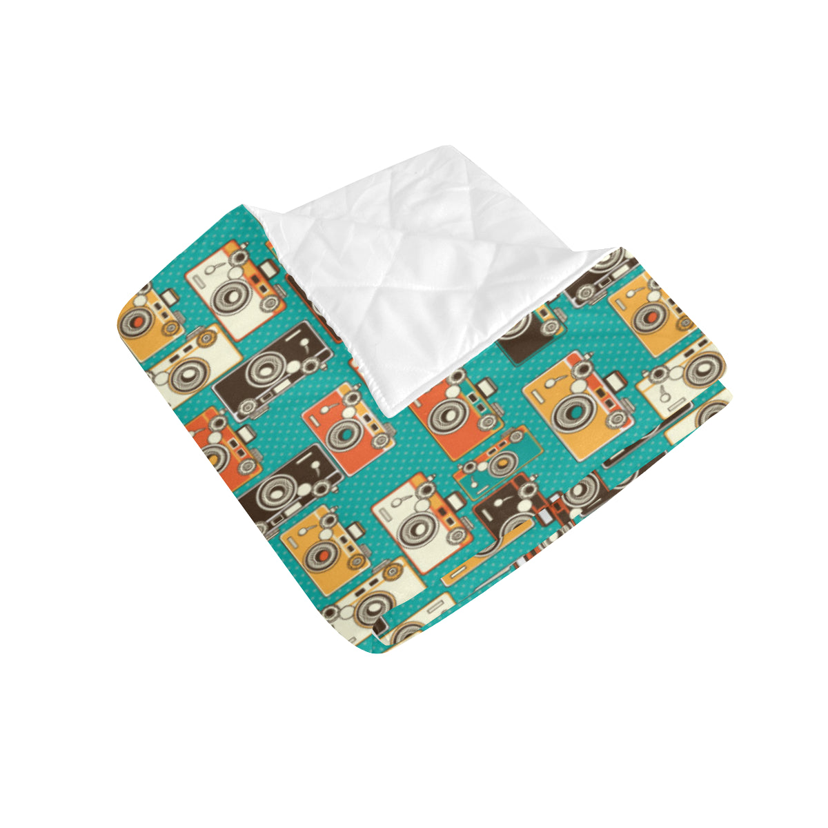 Camera Pattern Print Design 02 Premium Quilt