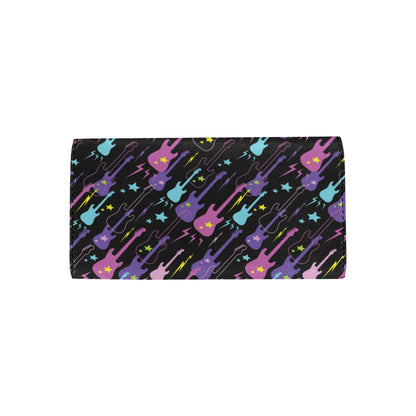 Electric Guitar Pattern Print Design 02 Women's Trifold Wallet