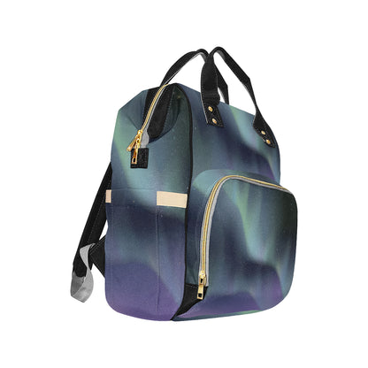 Aurora Borealis Pattern Print Design 01 Diaper Bag Backpack