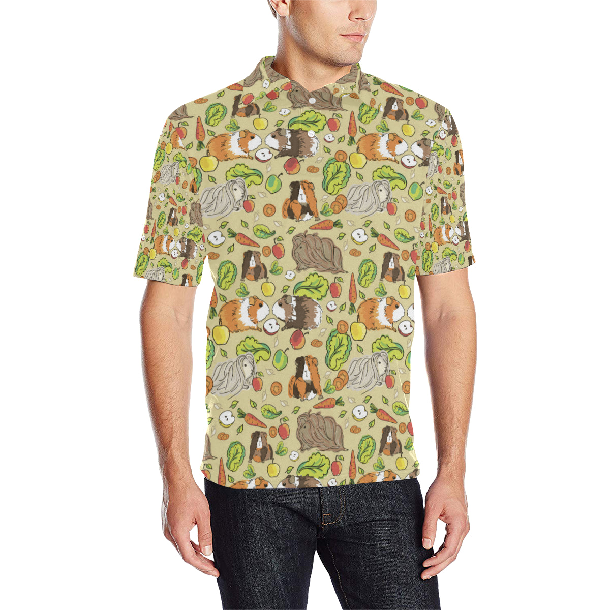 Guinea Pig Pattern Print Design 02 Men Polo Shirt