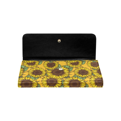 Sunflower Pattern Print Design SF04 Women's Trifold Wallet