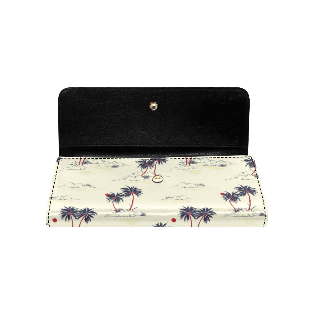 Palm Tree Pattern Print Design PT08 Women's Trifold Wallet