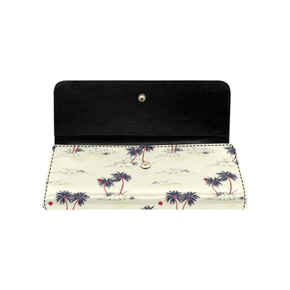Palm Tree Pattern Print Design PT08 Women's Trifold Wallet