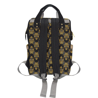 Steampunk Gold Owl Design Themed Print Diaper Bag Backpack