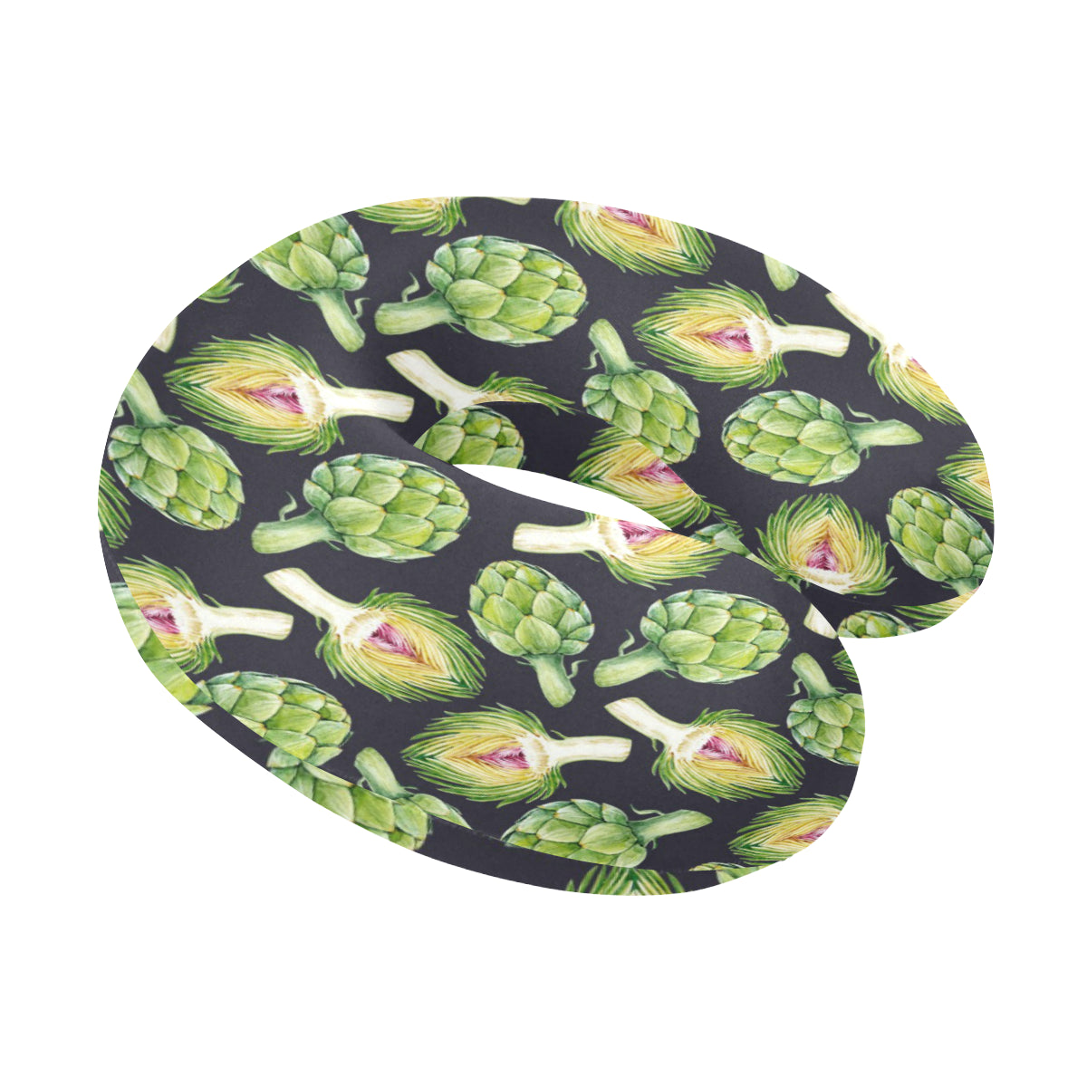 Artichoke Pattern Print Design 01 U-Shaped Travel Neck Pillow