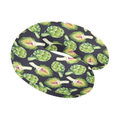 Artichoke Pattern Print Design 01 U-Shaped Travel Neck Pillow