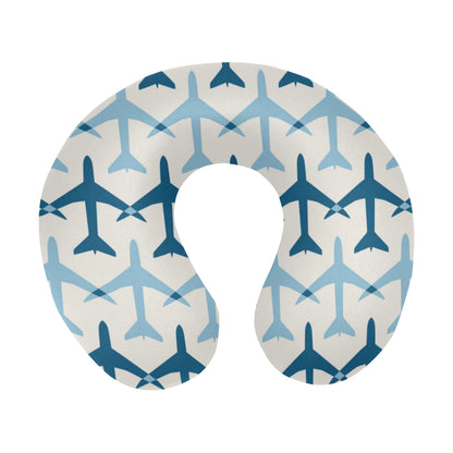Airplane Pattern Print Design 04 U-Shaped Travel Neck Pillow