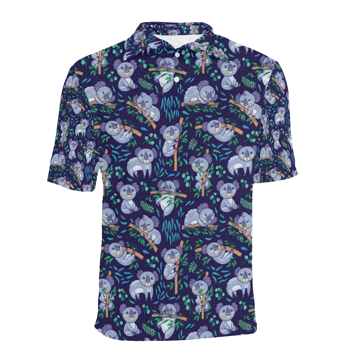 Koala Themed Design Print Men Polo Shirt