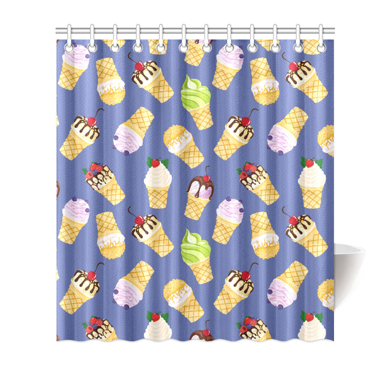 Ice Cream Pattern Print Design IC03 Shower Curtain