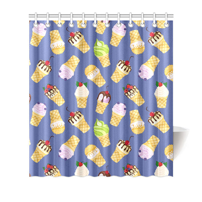 Ice Cream Pattern Print Design IC03 Shower Curtain
