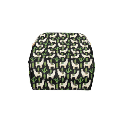 Llama Cactus Pattern Print Design 011 Diaper Bag Backpack