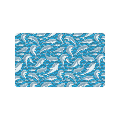 Dolphin Cute Print Pattern Rubber Doormat