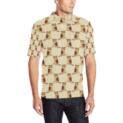 Owl Pattern Print Design A07 Men Polo Shirt