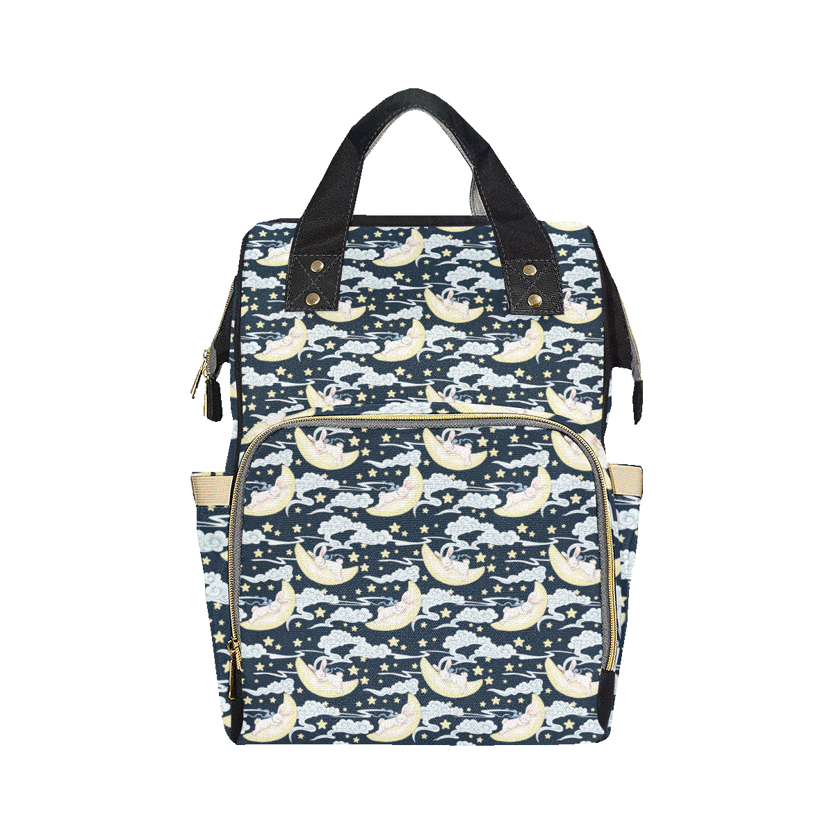 Rabbit Sleeping Pattern Print Design RB08 Diaper Bag Backpack