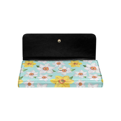 Daffodils Pattern Print Design DF07 Women's Trifold Wallet