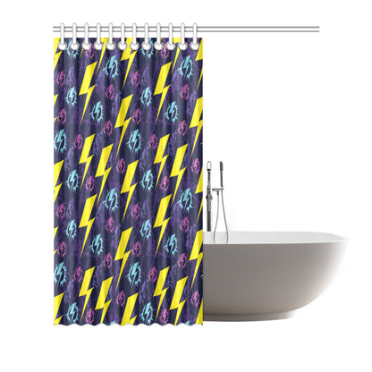 Lightning Thunder Pattern Print Design 01 Shower Curtain