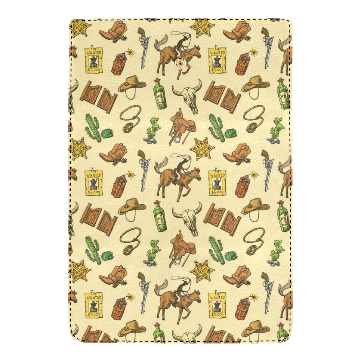 Cowboy Pattern Print Design 04 Women's Trifold Wallet