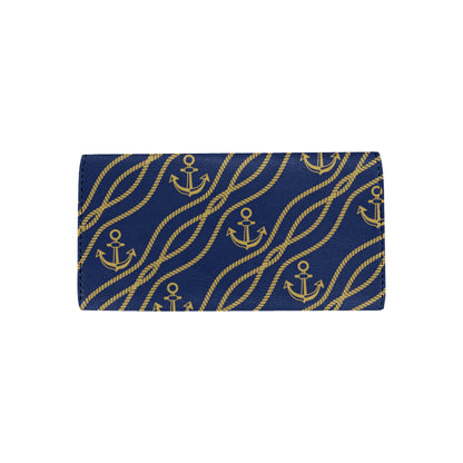 Nautical Anchor Rope  Pattern Women's Trifold Wallet