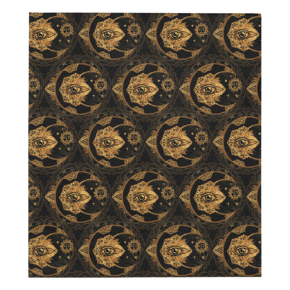 Sun Moon mandala Third eye Premium Quilt