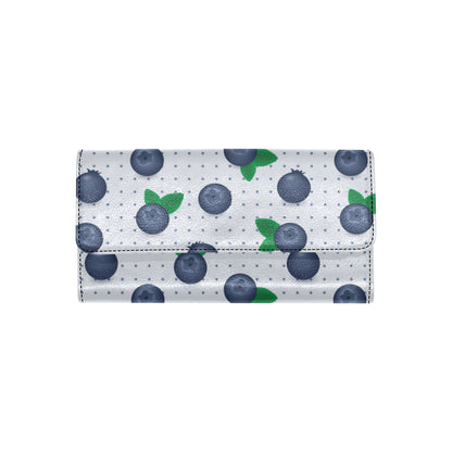 Blueberry Pattern Print Design BB02 Women's Trifold Wallet
