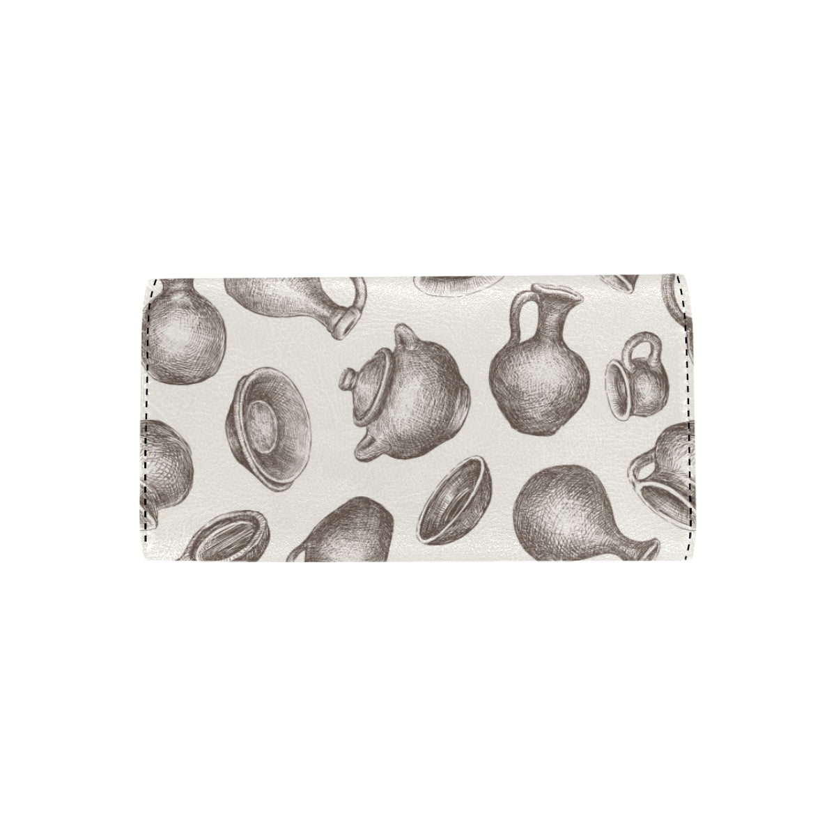 Pottery Pattern Print Design A01 Women's Trifold Wallet