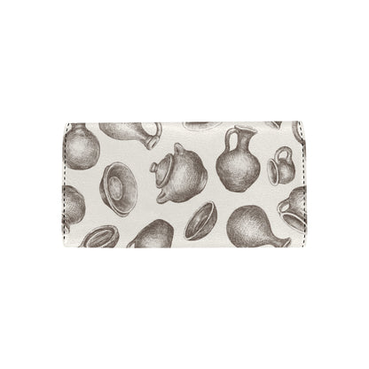Pottery Pattern Print Design A01 Women's Trifold Wallet