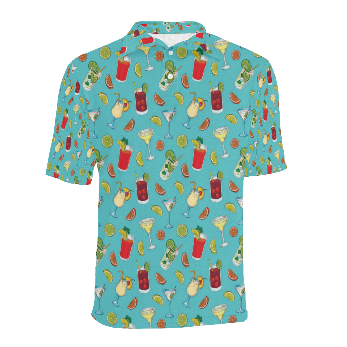 Cocktail Pattern Print Design 05 Men Polo Shirt