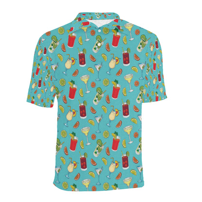 Cocktail Pattern Print Design 05 Men Polo Shirt
