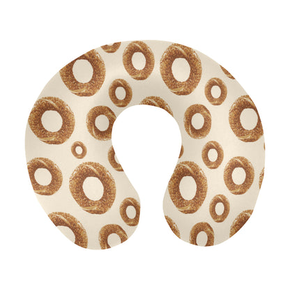 Bagel Pattern Print Design 01 U-Shaped Travel Neck Pillow