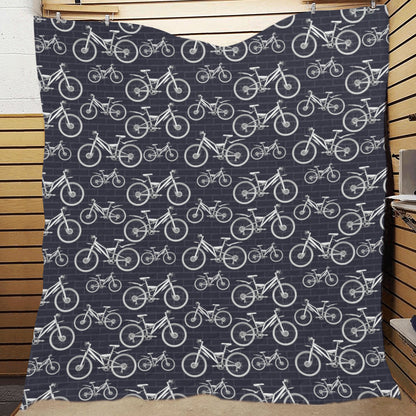 Mountain bike Pattern Print Design 02 Premium Quilt