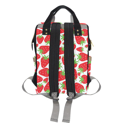 Strawberry Pattern Print Design SB01 Diaper Bag Backpack