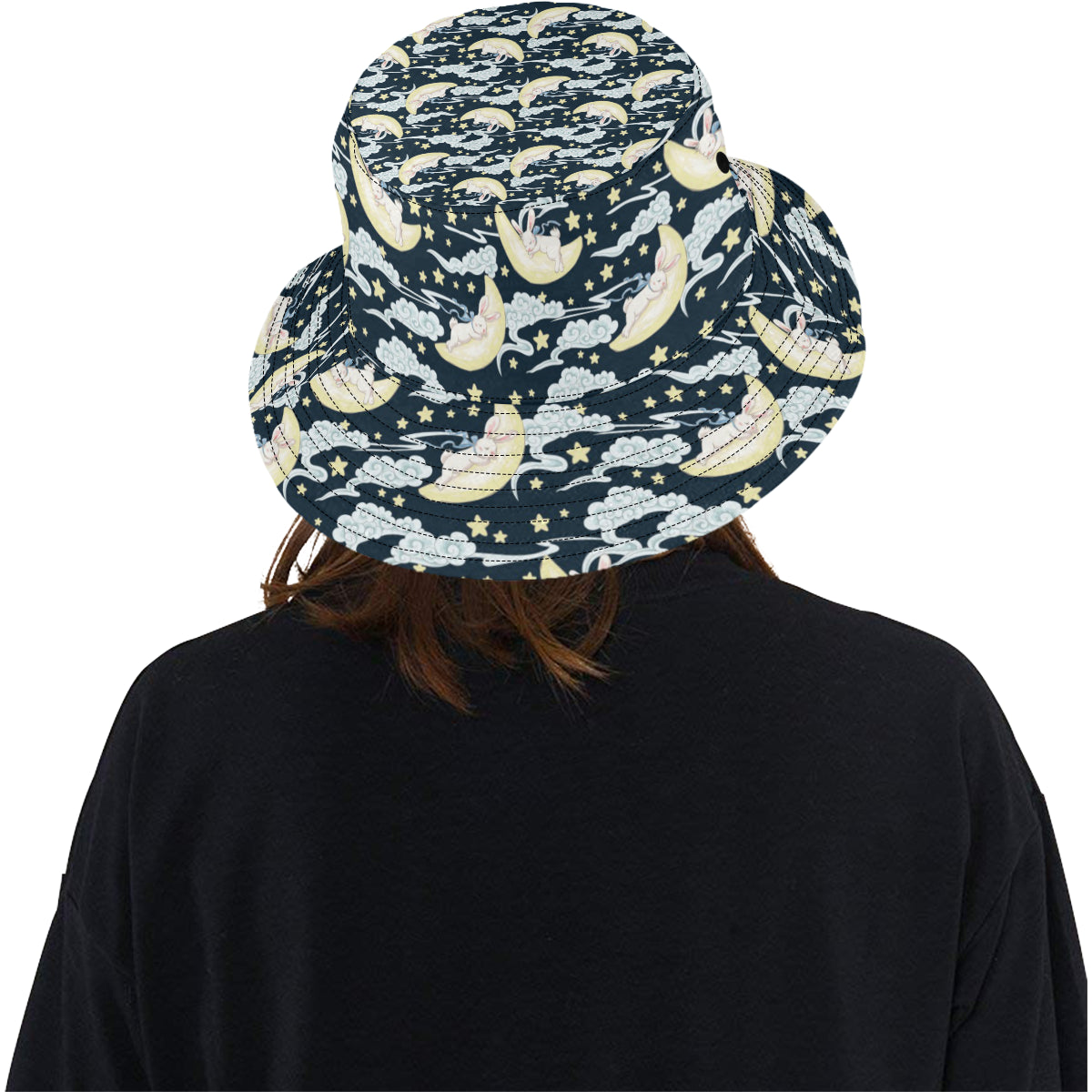 Rabbit Sleeping Pattern Print Design RB08 Unisex Bucket Hat