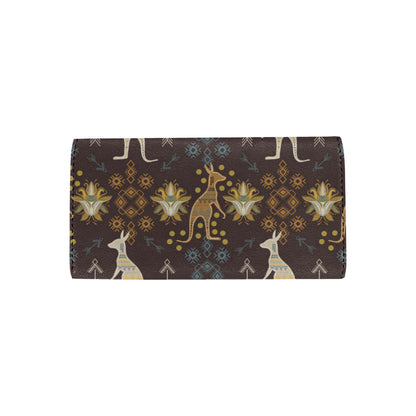 Kangaroos Pattern Print Design 03 Women's Trifold Wallet