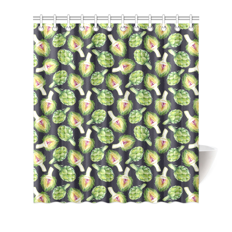 Artichoke Pattern Print Design 01 Shower Curtain
