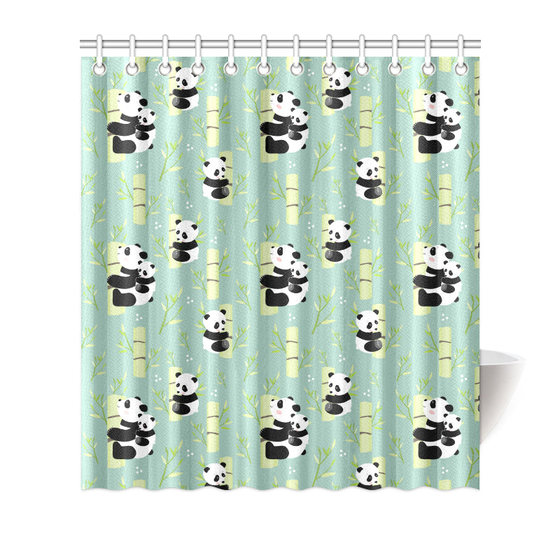 Panda Pattern Print Design A03 Shower Curtain