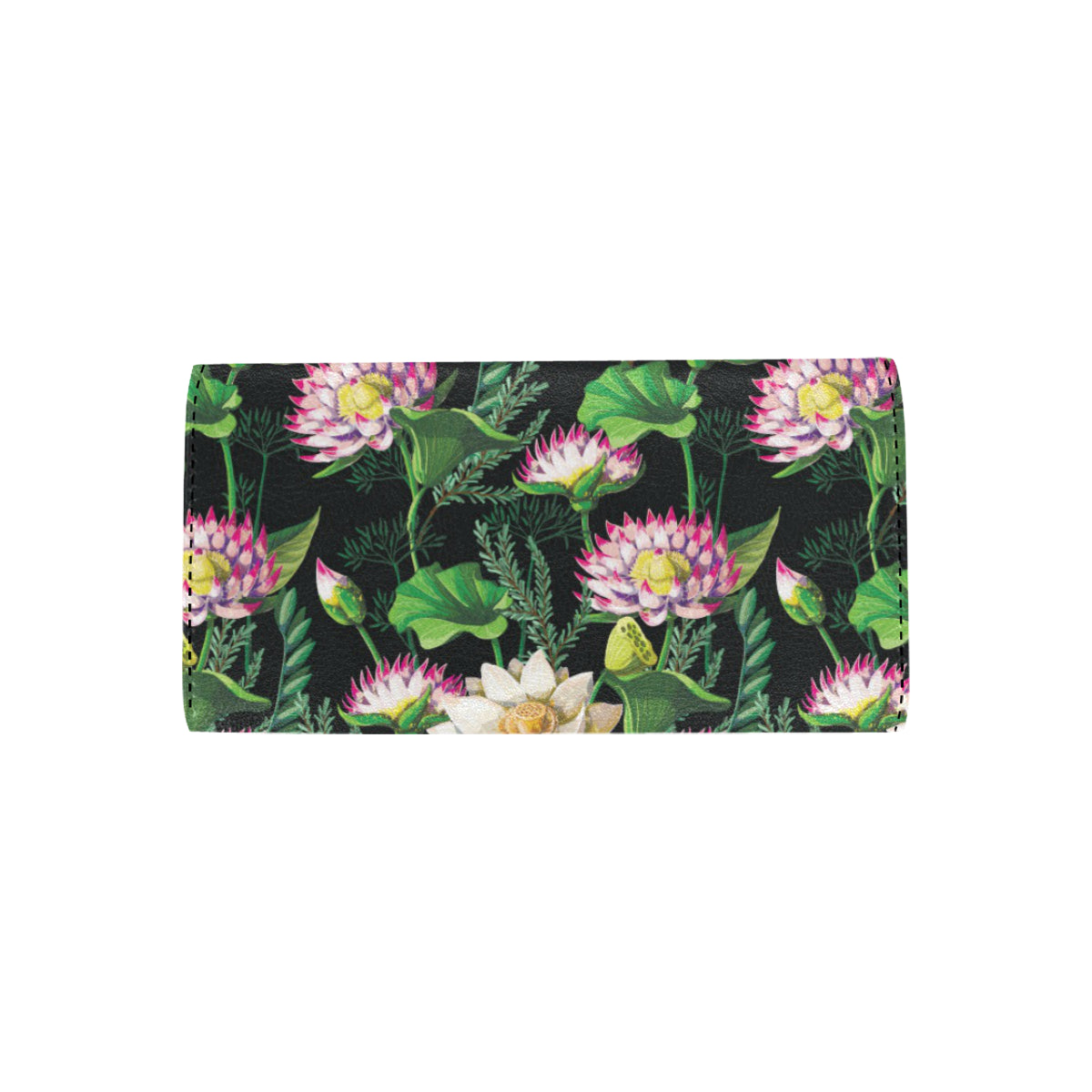 Water Lily Pattern Print Design WL010 Women's Trifold Wallet