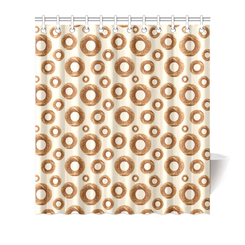 Bagel Pattern Print Design 01 Shower Curtain